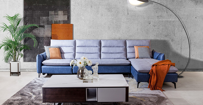Moderne Minimalistisk Stue Funktionel Teknologi Stof Hjørnesofa Kombination 620069